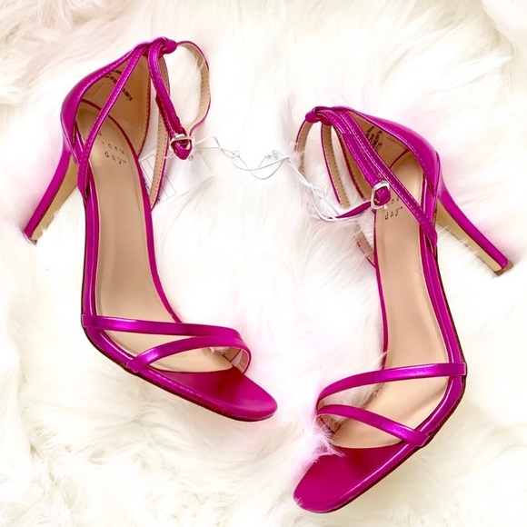 a new day Shoes A New Day Kayce Pink Metallic Strappy Heels Poshmark